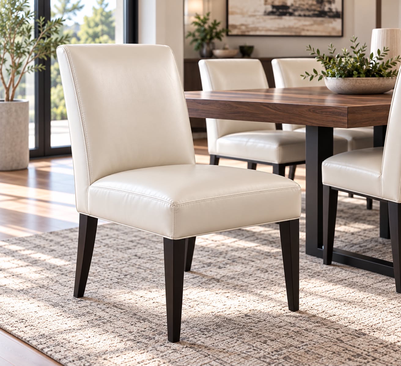 Leather Dining / Accent Chair cleaning in New York